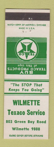 Matchbook Cover - Wilmette Texaco oil gas IL