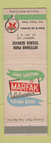 Matchbook Cover - Texaco oil gas Marfak Veterans Park Mount Airy NC
