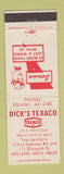 Matchbook Cover - Dick's Texaco oil gas Midland MI