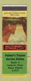 Matchbook Cover - Palmer's Texaco oil gas Andover CT