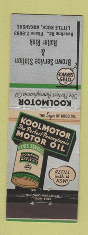 Matchbook Cover - Cities oil gas Brown Roller Rink Little Rock AR