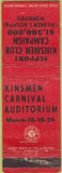 Matchbook Cover - Kinsmen Club Carvinal Winnipeg MB WEAR