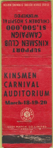 Matchbook Cover - Kinsmen Club Carvinal Winnipeg MB WEAR