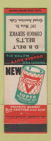 Matchbook Cover - Conoco oil gas DB Belt Grand Junction Colorado