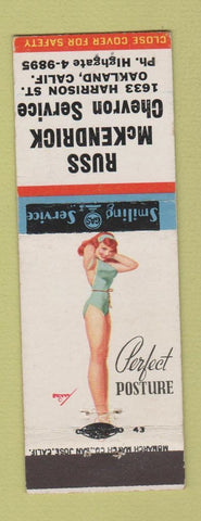 Matchbook Cover - Russ McKendrick Chevron oil gas Oakland CA pinup