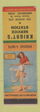 Matchbook Cover - Knight's Service oil gas Bridgeport CT pinup