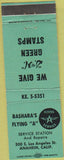 Matchbook Cover - Flying A gas oil Anaheim CA S and H Green Stamps