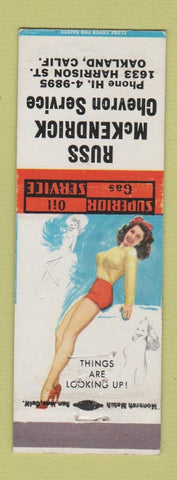 Matchbook Cover - Russ McKendrick Chevron oil gas Oakland CA pinup