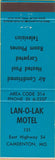 Matchbook Cover - Lan O Lak Motel Camdenton MO blue