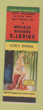Matchbook Cover - Knight's Service oil gas Bridgeport CT pinup
