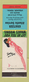 Matchbook Cover - Kratzer Atlantic oil gas Kreamer PA pinup