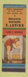Matchbook Cover - Knight's Service oil gas Bridgeport CT pinup