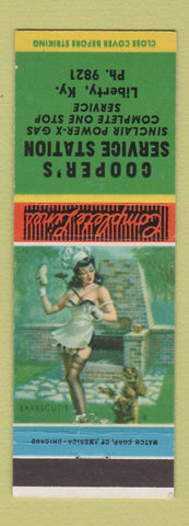 Matchbook Cover - Cooper's Sincliar oil gas Liberty KY pinup