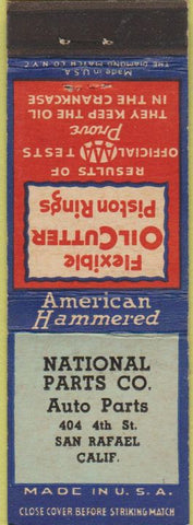 Matchbook Cover - Oil Cutter Piston Rings San Rafael CA