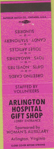 Matchbook Cover - Arlington Hospital Gift Shop VA pink