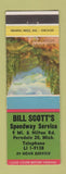 Matchbook Cover - Bill Scott's Speedway Service oil gas Ferndale MI