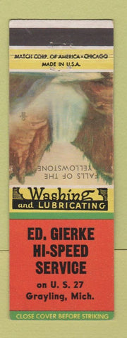 Matchbook Cover - Ed Gierke Hi Speed oil gas Grayling MI