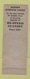 Matchbook Cover - Ed Gierke Hi Speed oil gas Grayling MI