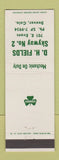 Matchbook Cover - Shamrock oil gas DH Fields Denver Colorado