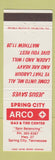 Matchbook Cover - Arco oil gas Spring City TN Christian Bible Verse Jesus