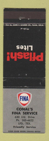 Matchbook Cover - Fina oil gas Conal's Littlefield? TX