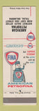 Matchbook Cover - Fina oil gas Tulsa OK