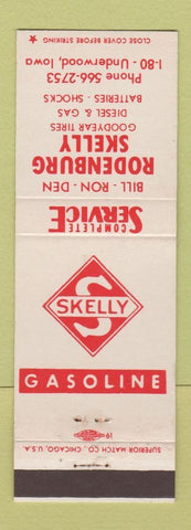 Matchbook Cover - Skelly oil gas Rodenburg Goodyear Tires Underwood IA