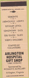 Matchbook Cover - Arlington Hospital Gift Shop VA tan