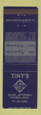 Matchbook Cover - Tiny's Skelly oil gas Wadena MN