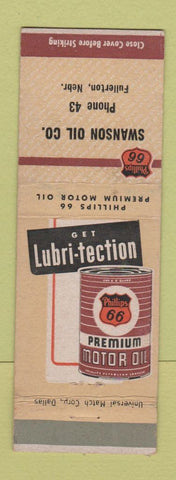 Matchbook Cover - Phillips 66 oil gas Swanson Fullerton NE