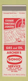 Matchbook Cover - Archer's Sohio oil gas Lockbourne OH