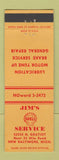 Matchbook Cover - Jim's Shell oil gas New Baltimore MI