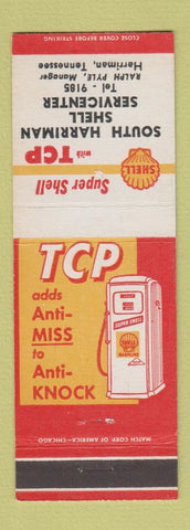 Matchbook Cover - Shell oil gas South Harriman TN