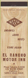 Matchbook Cover - El Rancho Motor Inn Santa Cruz CA