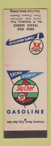 Matchbook Cover - Texaco oil gas Swan View Swan Lake MT