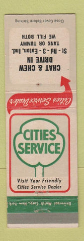 Matchbook Cover - Cities oil gas Chat & Chew Drive In Eaton IN