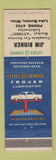 Matchbook Cover - Cities oil gas Jim Birner Lake Benton MN low phone #