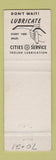 Matchbook Cover - Cities oil gas Jim Birner Lake Benton MN low phone #