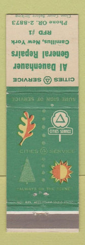Matchbook Cover - Cities oil gas Al Dauenhauer Camillus NY