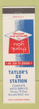 Matchbook Cover - Taylor's DX oil gas Devalls Bluff AR
