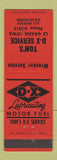 Matchbook Cover - Tom's DX oil gas Le Grand IA
