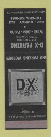 Matchbook Cover - DX oil gas Parking Topeka KS