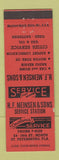 Matchbook Cover - HF Meinsen Sons Cities oil gas St Petersburg FL