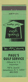 Matchbook Cover - Paul's Gulf oil gas Jamestown NY