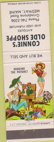 Matchbook Cover - Connie's Antique Shop Medway ME hillbilly