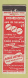 Matchbook Cover - Dawes Motors DeSoto Plymouth  Chicago? WEAR