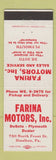 Matchbook Cover - Farina DeSoto Plymouth Steelton PA