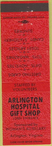 Matchbook Cover - Arlington Hospital Gift Shop VA red