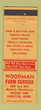 Matchbook Cover - Woodman Minneapolis Moline Massey Harris Tractors Shelton NE