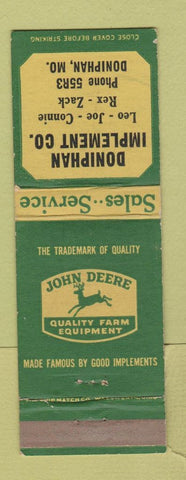 Matchbook Cover - John Deere Tractors Doniphan MO WEAR